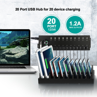 Hub USB Sipolar 20 ports, chargeur intelligent, station de charge rapide haute puissance pour téléphone, tablette, ordinateur portable
