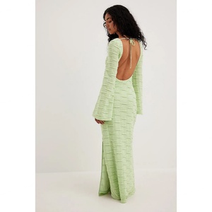 Vestido Largo Casual de Manga Larga para Mujer, Diseño Europeo y Americano, Ecológico, Cintura Baja, Corte Ajustado, Otoño - Product Image 5