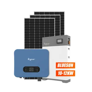 12kw full solar kit 12kw 12 kilowatt lithium ion batteries system hybrid inverter solar system residential house use