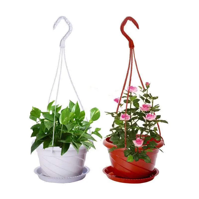 Home Durable Plant Garden Supplies Plastic Hook Horticulture Flower Pots Round Succulents Hanging Flowerpot