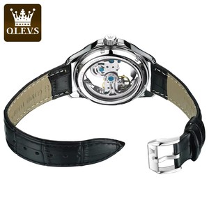 Mechanical Men's <b>Watch</b> 43mm Stainless Steel <b>Case</b> Leather Strap Skeleton Dial Automatic Movement Luxury Fashion Style - Product Image 4
