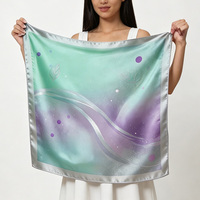 Écharpe en soie satinée de luxe personnalisée, imprimée, pour homme et femme, double face, en twill de soie, foulard carré, marque privée