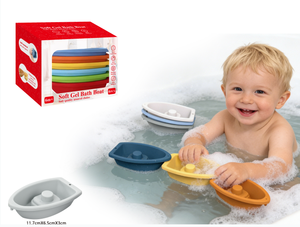 Jouet de bain flottant doux pour bébé, tasse à empiler pour jeux aquatiques avec protège-doigts, jouet sensoriel éducatif précoce pour la baignoire - Product Image 4