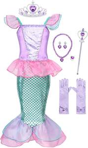 Disfraz de <span class=keywords><strong>Sirenita</strong></span> con Accesorios para Niñas, Vestido de Princesa para Regalo de Cumpleaños, Disfraz de Halloween - Product Image 2