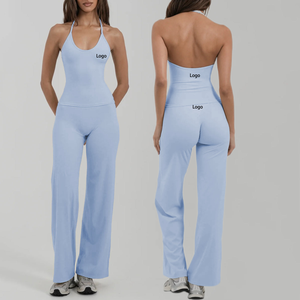 Nuevas llegadas, oferta especial: Conjuntos de yoga elegantes de 2 piezas, sujetador deportivo halter elegante, efecto levantacola, secado rápido, conjunto de gimnasio y fitness. - Product Image 1