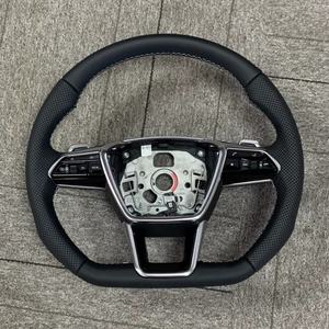 Volant en cuir pour <span class=keywords><strong>Audi</strong></span> TT R8 A4 A5 B8 B9 S4 RS6 A6 C7 RS Q5 Q6 Volant de direction personnalisé de haute qualité - Product Image 1