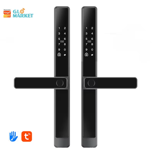 Serrure de porte intelligente Glomarket Tuya App, contrôlée par empreinte digitale et application, en aluminium/acier/bois, avec Wi-Fi et stockage cloud - Product Image 1