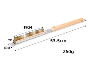 Brosse à pizza en acier inoxydable <span class=keywords><strong>pour</strong></span> le nettoyage du <span class=keywords><strong>four</strong></span> en <span class=keywords><strong>pierre</strong></span> extérieur Brosse à barbecue avec poils efficaces <span class=keywords><strong>pour</strong></span> outils à pizza - Product Image 6