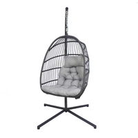 Fauteuil suspendu en rotin tressé, livraison directe usine, pour maison, bureau, jardin, terrasse extérieure, mobilier de jardin, chaises suspendues pliantes en forme d'œuf