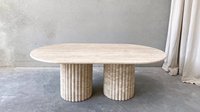 Table basse en travertin naturel de luxe, design moderne, meubles de salon, table basse en marbre travertin