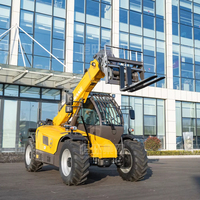 Chariot télescopique CE 3,5 tonnes, moteur diesel Euro 5, flèche télescopique de 7 m, 4 roues motrices, chariot élévateur tout-terrain pour la manutention des matériaux