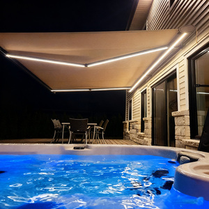 Auvent rétractable motorisé avec éclairage LED, auvent de terrasse imperméable résistant aux UV pour espace de vie extérieur - Product Image 2
