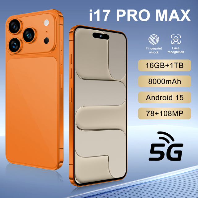 Hot Selling 7.3 Inch I17 Pro Max Smart Phone Deca Core CPU 108MP Rear Camera HD Screen Resolution LTE Cellular