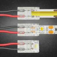 Connecteur de bande LED RGB sans soudure 2P 8 mm pour application sur carte de circuit imprimé, boîtier PC, étanche IP65