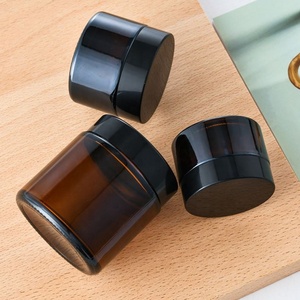 Wholesale Cosmetic Facial Cream Jars Empty Body Butter <b>Scrub</b> Packaging 5g 10g 15g 20g 30g 50g 100g Glass Jars With Black Lids - Product Image 4