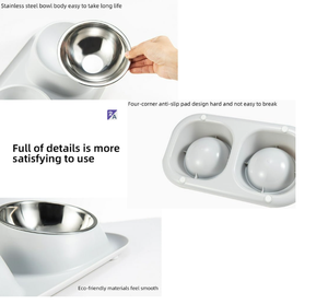 Comederos Dobles para Mascotas, Comederos <span class=keywords><strong>de</strong></span> Acero Inoxidable para Perros y Gatos, Juego <span class=keywords><strong>de</strong></span> Comederos y Bebederos Extraíbles para Gatos <span class=keywords><strong>de</strong></span> Interior y Perros Pequeños - Product Image 5