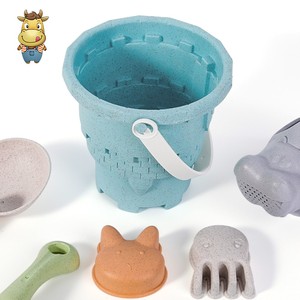 Ensemble de jouets de plage et d'eau en paille de blé pour enfants, 8 pièces, seau, pelle et moules - Product Image 2
