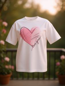 T-shirt da donna bianca a maniche corte con stampa a cuore, girocollo in cotone, vestibilità casual regolare, primavera estate, confortevole e traspirante in jersey - Product Image 2