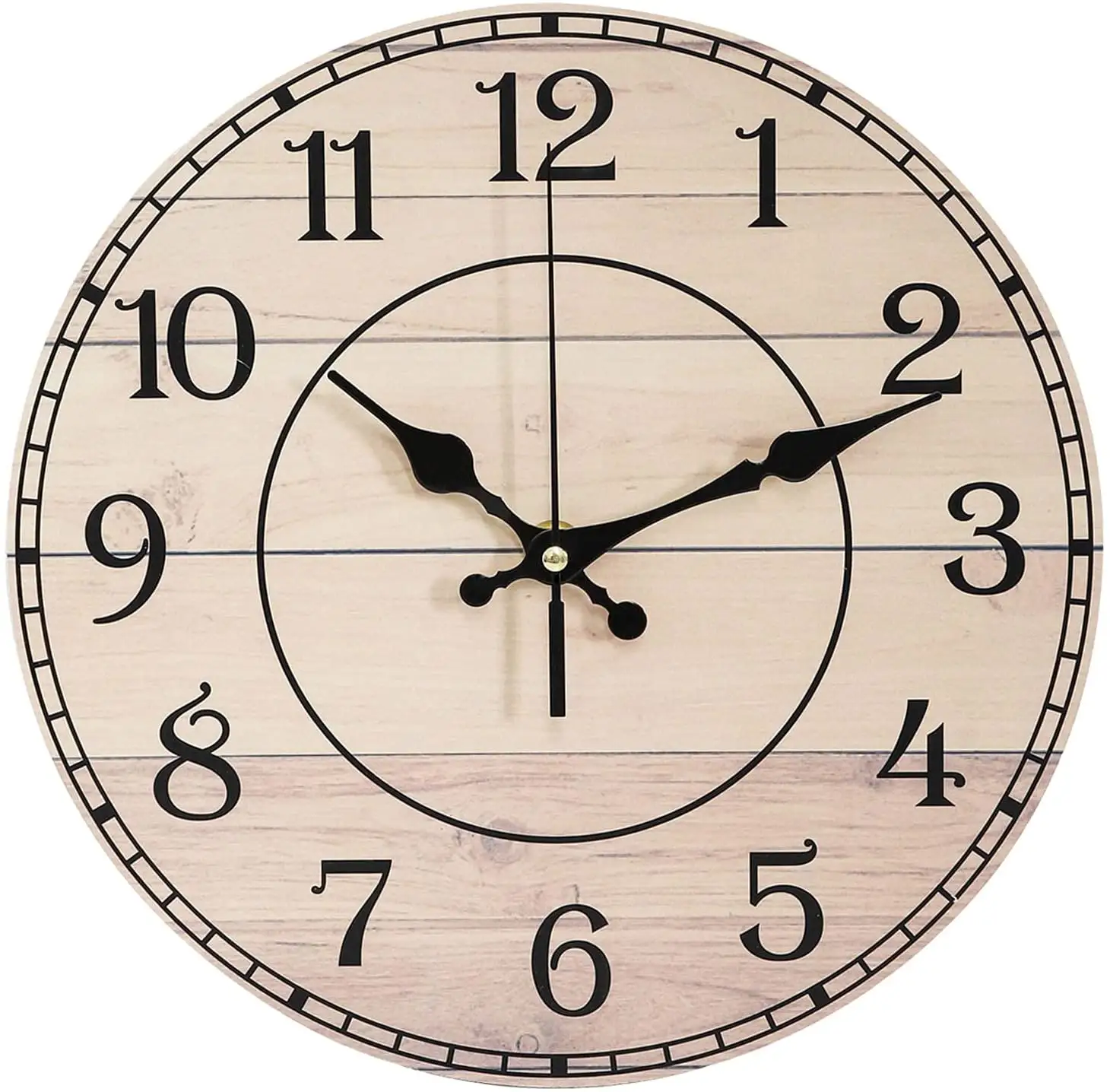 أسعار الجملة رخيصة كتم 12 "تصميم فريد ريفي خشبية ساعة حائط خشبية أثرية مزرعة ديكور