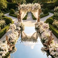 Tapis d'allée de mariage extérieur antidérapant simple en PET réfléchissant, très vendu