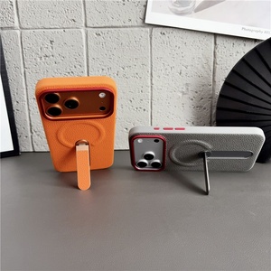 Funda Magnética de Cuero PU para Teléfono Celular, Compatible con iPhone 18, 17, 16, 15 Pro Max, 17 Air, con Protección de 360 Grados °   Cubierta Protectora de Metal para Soporte de Tiras Metálicas - Product Image 5
