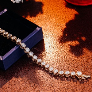 Bracelets Tennis pour Hommes en Or Jaune 10k/14k/18k, Bijoux de Luxe Classiques Personnalisés Hip Hop, Moissanite, Bling Bling - Product Image 5