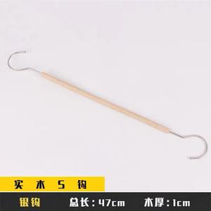 ร้านขายเสื้อผ้าสั่งทำขายส่ง  ราวแขวนผ้าพันคอแบบวงกลมไม้  พร้อมคลิปหนีบกางเกงสีทองและสีเงิน - Product Image 5