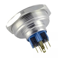 ONPOW 40mm GQ40-11E-S interrupteur à bouton-poussoir de lumière électronique, en acier inoxydable, IP65