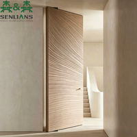 Porte en bois sculptée radiale moderne SLS, relief artistique 3D, porte intérieure pour la personnalisation haut de gamme de toute la maison