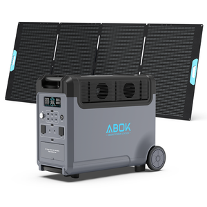 Abok 3600W 3840wh Trạm điện cầm tay LiFePO4 pin năng lượng mặt trời sạc Bảng điều khiển MPPT bổ sung Pin gói cổng RV đèn pin - Product Image 2