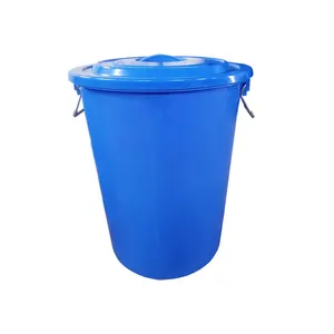 Seau en plastique bleu et blanc de 200l, seau rond en plastique de tambour d'eau de vente directe d'usine