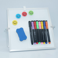 Tableau blanc magnétique double face en aluminium 10x10 pouces, non pliable, sur pied, pour étudiants, bureau, usage domestique, personnalisable