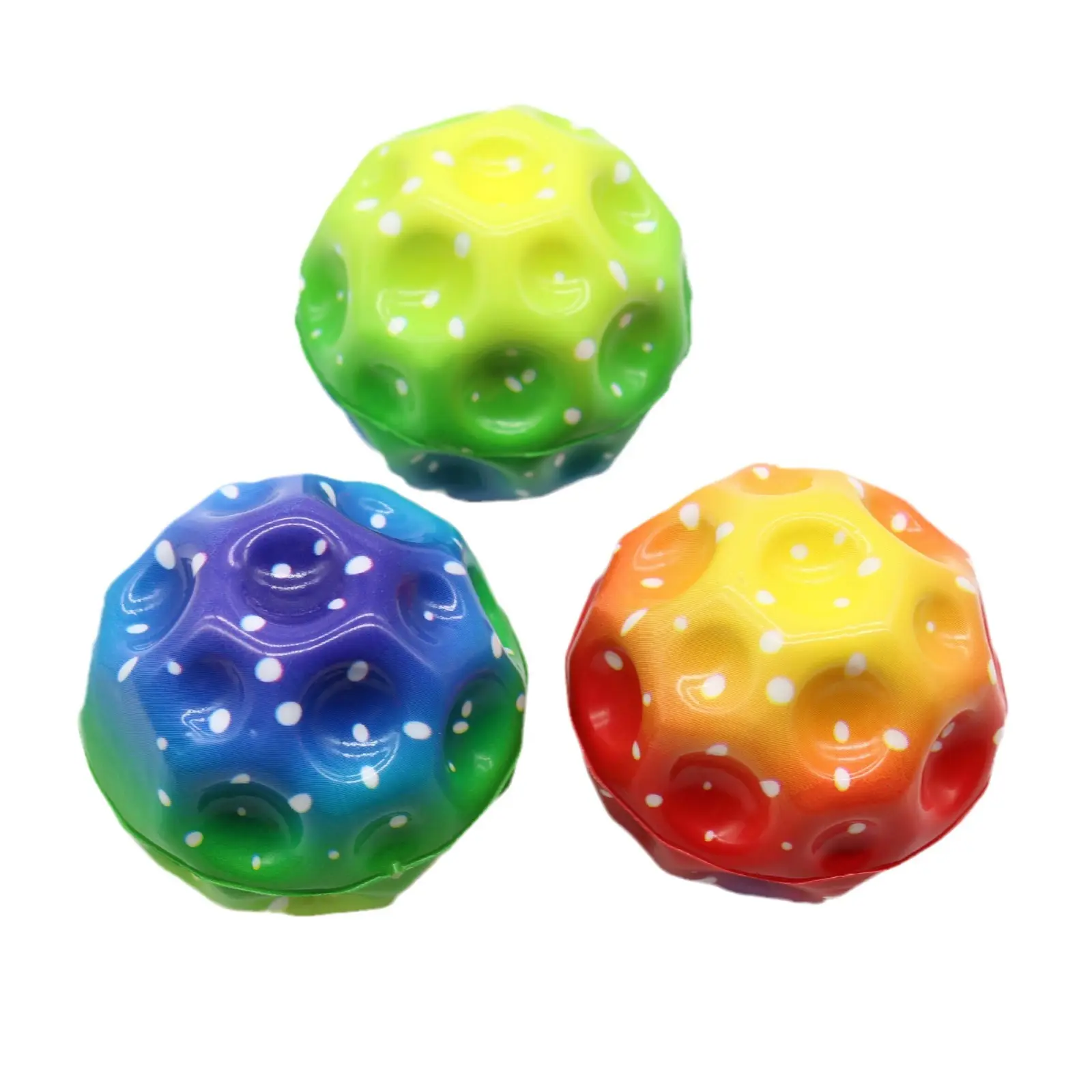 Bolas espaciales de 66mm, bola suave de alto rebote, pelota de goma antiestrés, juguete para niños y adultos