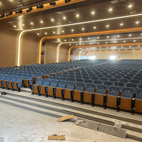 Sillas de Auditorio Plegables Giratorias Modernas y Ecológicas, con Tableta de Escritura, Asientos de Madera para Teatro y Cine, Muebles de Teatro, Venta al Por Mayor de Fábrica