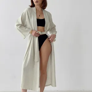 Custom Waffle Luxury Thin Soft House Designer Robe Woman Cotton Bathrobe For Women White Bathrobe