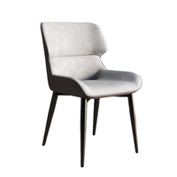 Chaises de salle à manger modernes minimalistes OEM avec assise en cuir rembourrée, pieds en fer, mobilier de maison écologique et rembourré