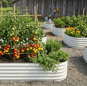 <span class=keywords><strong>Pieds</strong></span> de jardinière ovale en métal surélevés avec fond ouvert pour fournitures de jardinage - Product Image 1