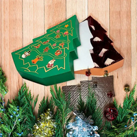 Emballage de chocolat d'arbre de Noël de luxe Boîte en carton Feuille d'or Logo en relief Abonnement Utilisation de cadeau au détail