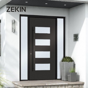 Zekin American Garden Swing Soundproof Double Tempered Glass Front Entry Door Aluminum <b>Window</b> Thermal Break <b>Insulation</b> Other Win - Product Image 1