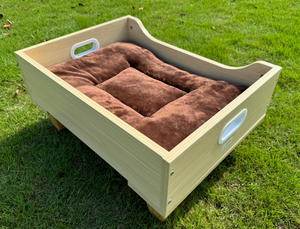 Lit pour chien rond en bois personnalisable, canapé-lit indestructible avec housse amovible et lavable, design portable, emballé en boîte, toutes saisons - Product Image 5