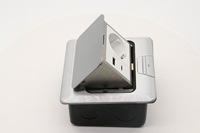 Prise de sol escamotable en aluminium JD03, interrupteur électrique de sol, norme européenne, boîte de prise de sol dissimulée