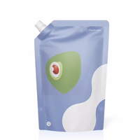 Pochette personnalisée biodégradable imprimée en héliogravure de 250 ml avec bec verseur pour savon liquide, lait et gelée - Étanche et recyclable