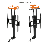 Support de télévision électrique ergonomique rotatif à fixation au sol, télécommande intelligente, hauteur réglable 580-1230 mm, support de levage pour téléviseur