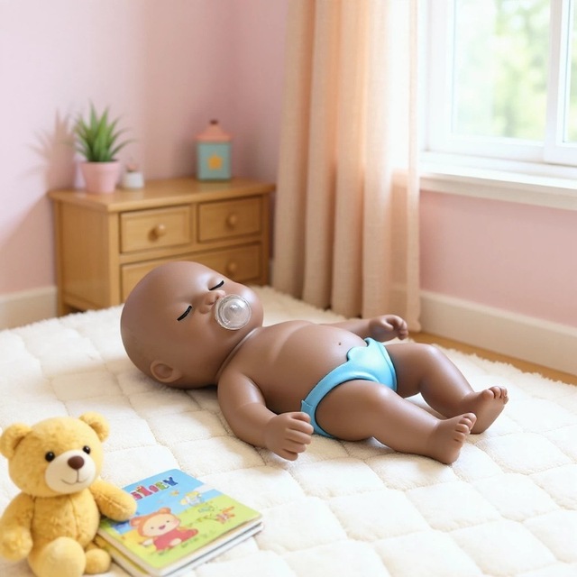 Dark Skin Baby Natasha Doll Realistic Newborn Simulation Model Slow Rebound Bubble Relief Device Squeeze Toy Pendant