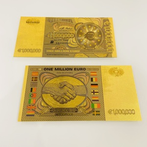Nouveau Billet de Banque Européen en Feuille d'Or 10 Milliards Pièce Commémorative Plaqué Or 24k Billet de Banque en Feuille d'Or pour Collection - Product Image 1