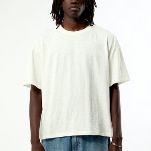 เสื้อยืดคอกลมทรงบ็อกซี่สำหรับผู้ชาย ทรงปกติ ผ้าถัก 100% คอตตอน โลโก้ด้านหน้า แขนสั้น สไตล์ฮิปฮอป ระบายอากาศได้ดี ลำลอง คอเต่า ไหล่ตก - Product Image 1