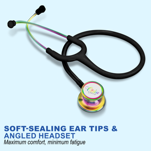 OTICA Double-Sided Cardiology <b>Stethoscope</b> | Class II CE Certified 5-Year Warranty Stainless Steel Rainbow Finish - Product Image 3