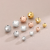 Vente en gros d'entretoises en argent sterling 925 accessoires de perles en forme de football laser pour fournitures de fabrication de bijoux