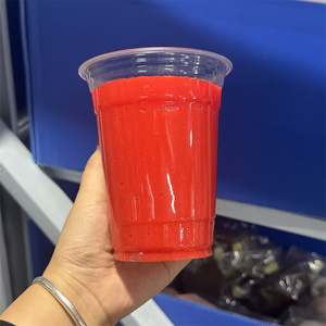 สมูทตี้ฤดูร้อน 500 มล. สีแดงน้ำเงิน แบบจำลองเครื่องดื่มชายหาด สำหรับจัดแสดง ถ่ายภาพ ชานมไข่มุกพลาสติก เครื่องดื่มเย็น - Product Image 2
