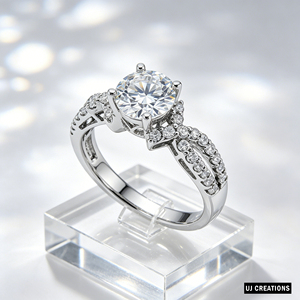 Personnalisé S925 | 10K | 14K | Bague de mariage en or massif 18 carats avec diamant de laboratoire de 1,00 carat certifié IGI, qualité VVS-VS, finition rhodium, idéale pour les fêtes - Product Image 3